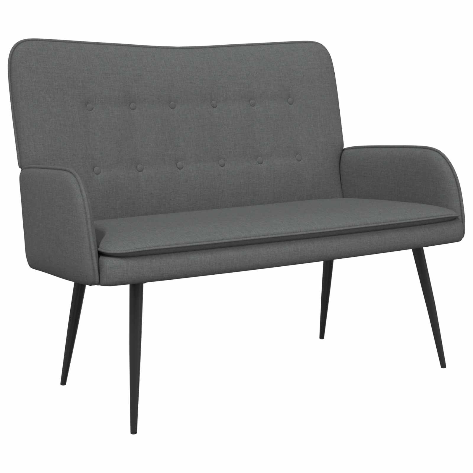 Divano a 2 Posti Grigio scuro 115 x 61 x 87 cm Tessuto | homemem39