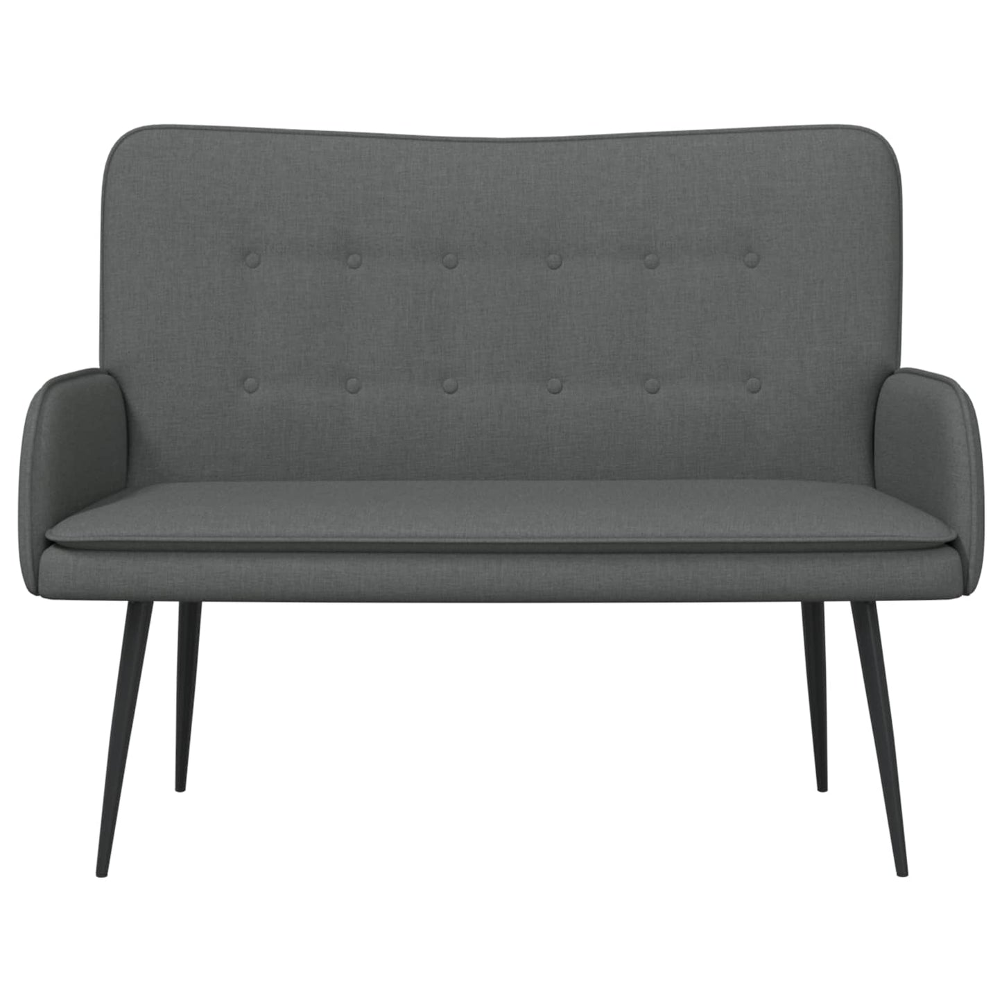 Divano a 2 Posti Grigio Scuro 115 x 61 x 87 cm Tessuto