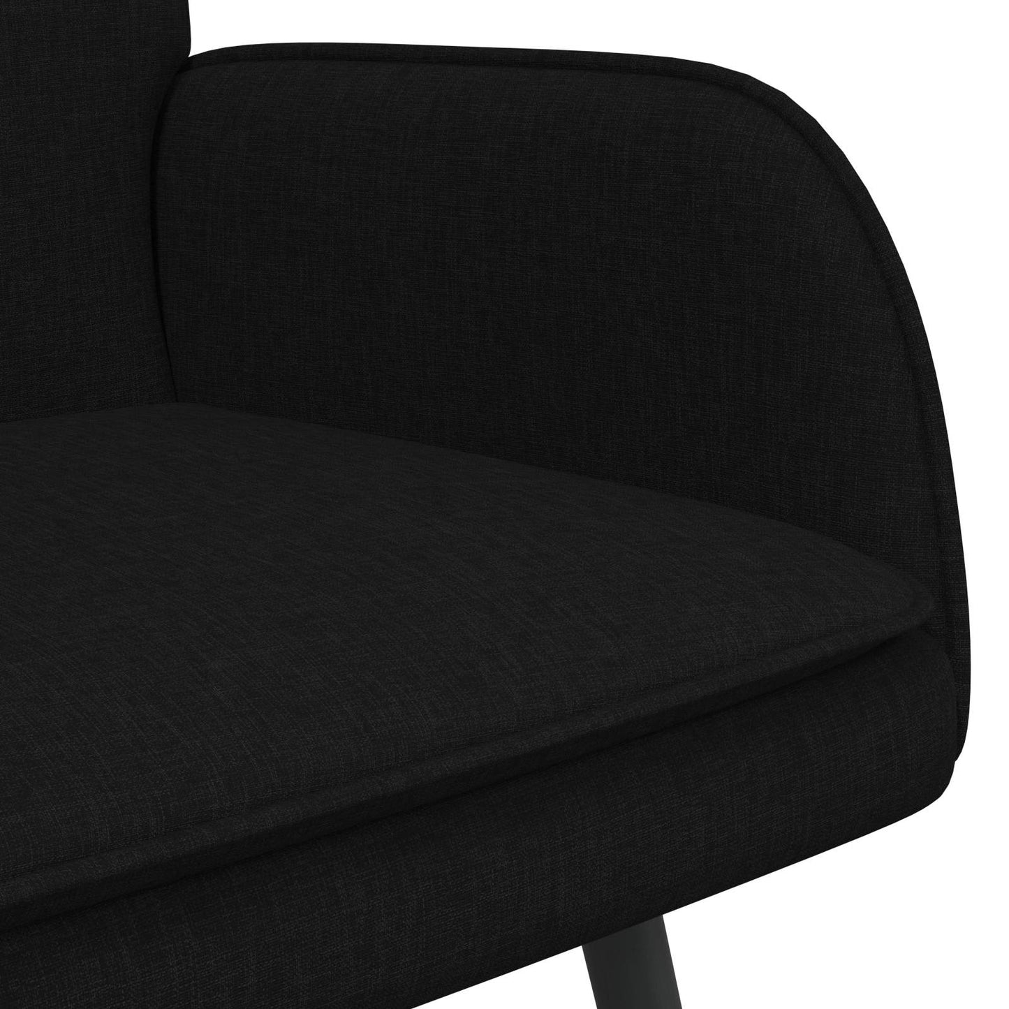 Divano a 2 Posti Nero 115 x 61 x 87 cm Tessuto | homemem39