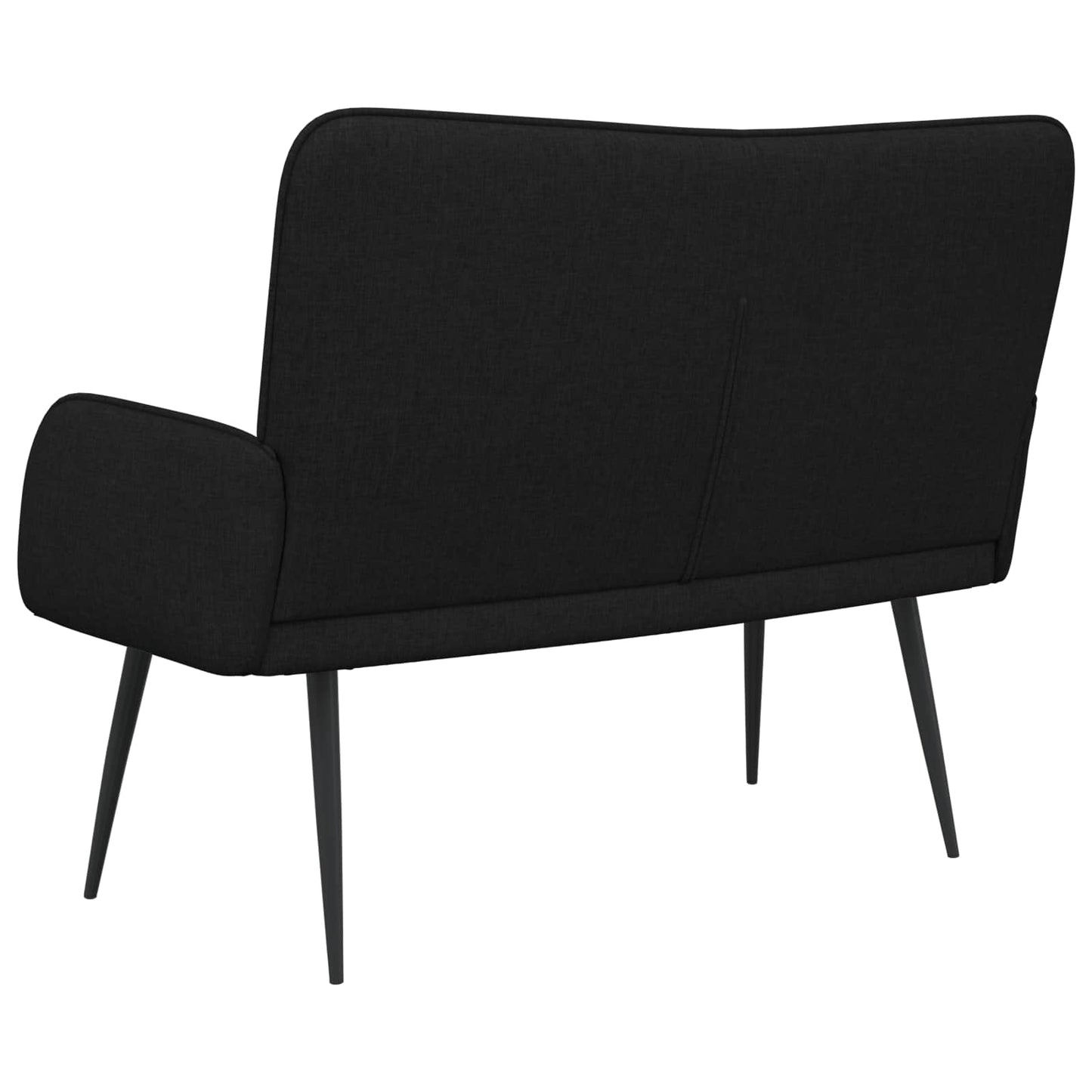 Divano a 2 Posti Nero 115 x 61 x 87 cm Tessuto | homemem39