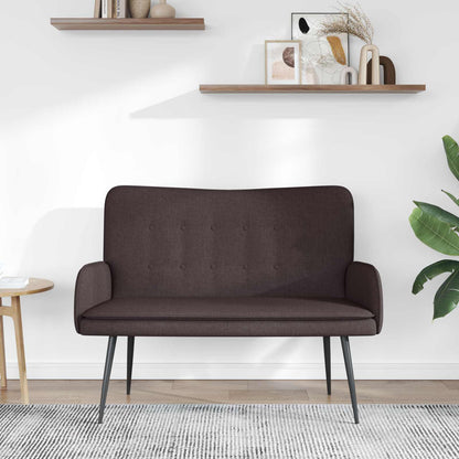 Divano a 2 Posti Marrone Scuro 115 x 61 x 87 cm Tessuto | homemem39