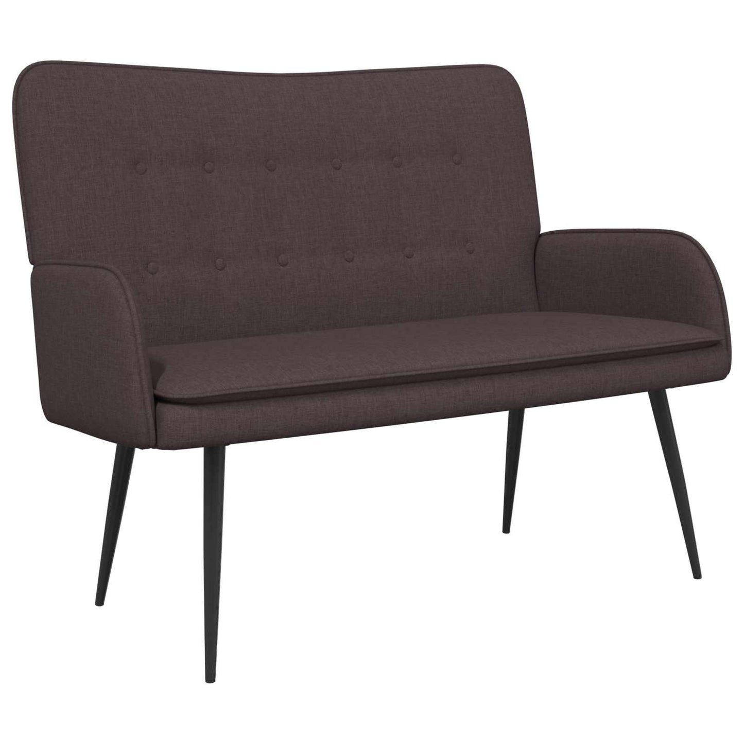 Divano a 2 Posti Marrone Scuro 115 x 61 x 87 cm Tessuto | homemem39