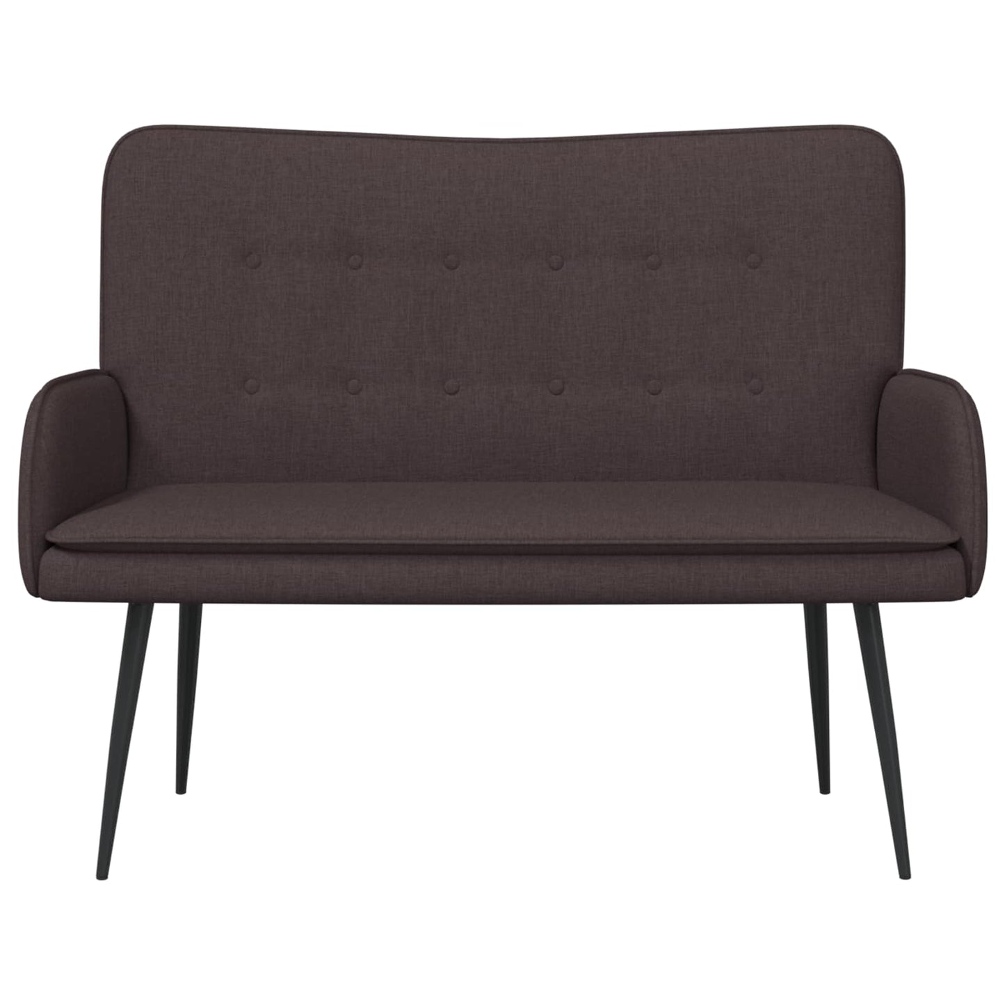 Divano a 2 Posti Marrone Scuro 115 x 61 x 87 cm Tessuto | homemem39
