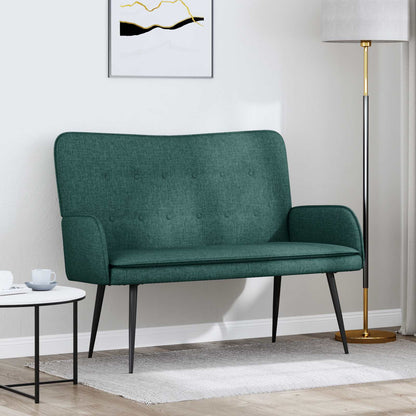 Divano a 2 Posti Verde Scuro 115 x 61 x 87 cm Tessuto