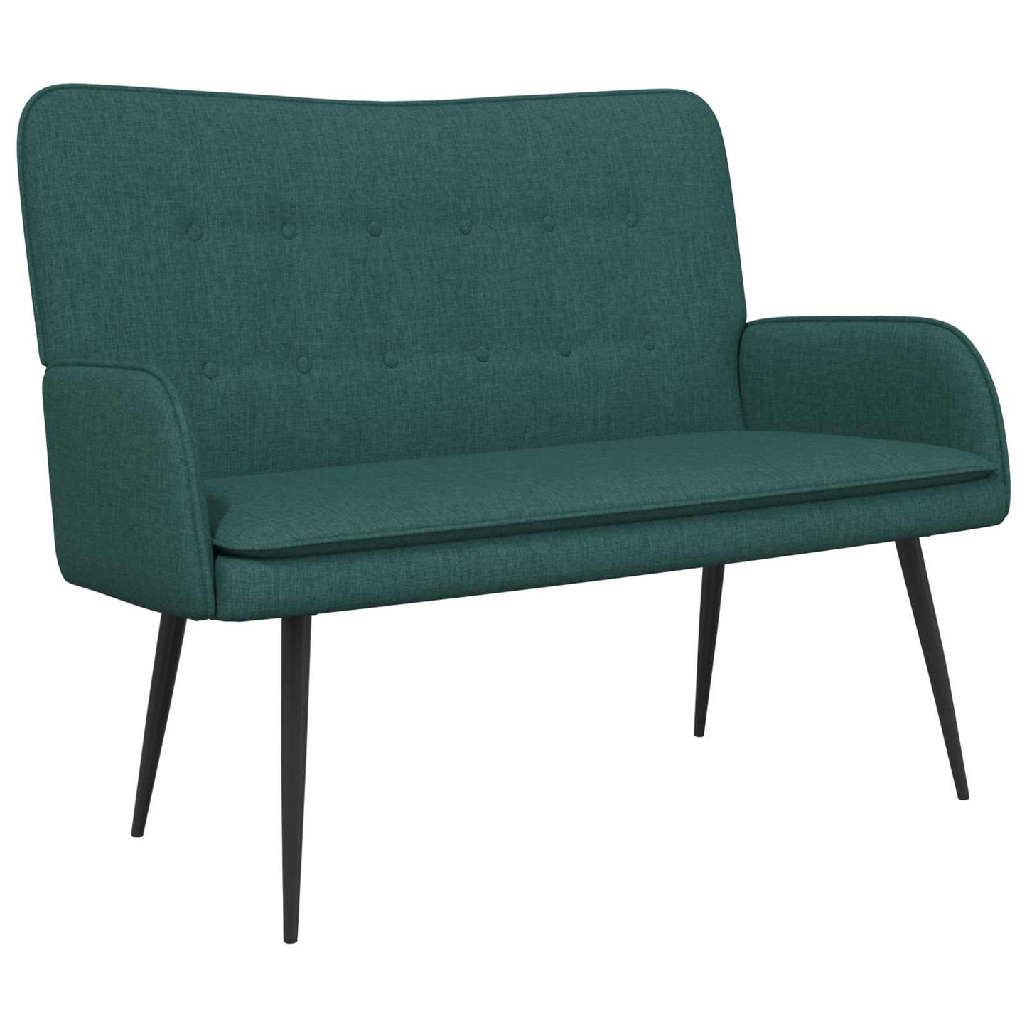 Divano a 2 Posti Verde Scuro 115 x 61 x 87 cm Tessuto