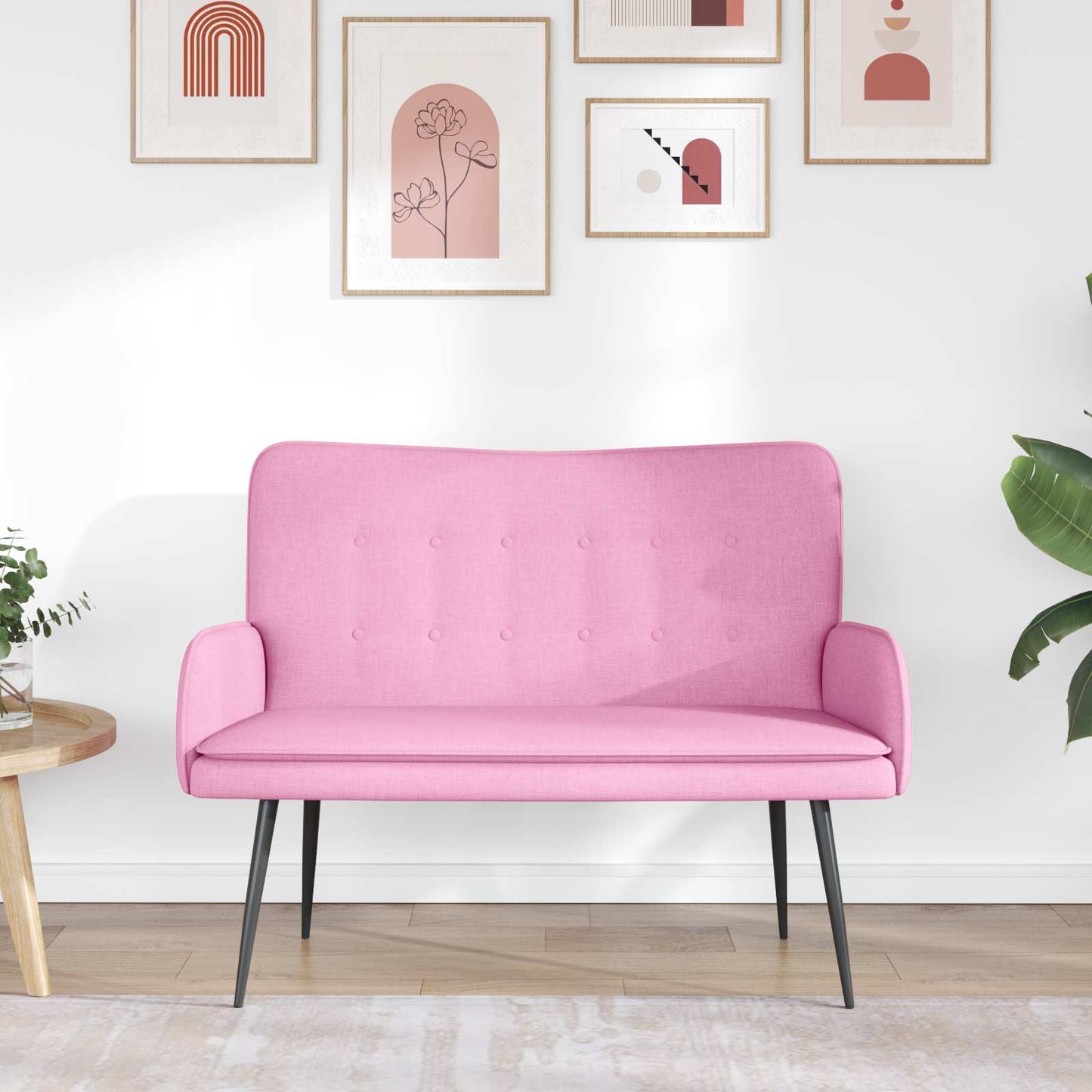 Divano a 2 Posti Rosa 115 x 61 x 87 cm Tessuto