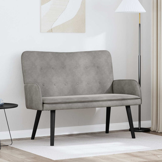 Sofa a Due Posti Grigio chiaro 115 x 61 x 87 cm Velluto | homemem39