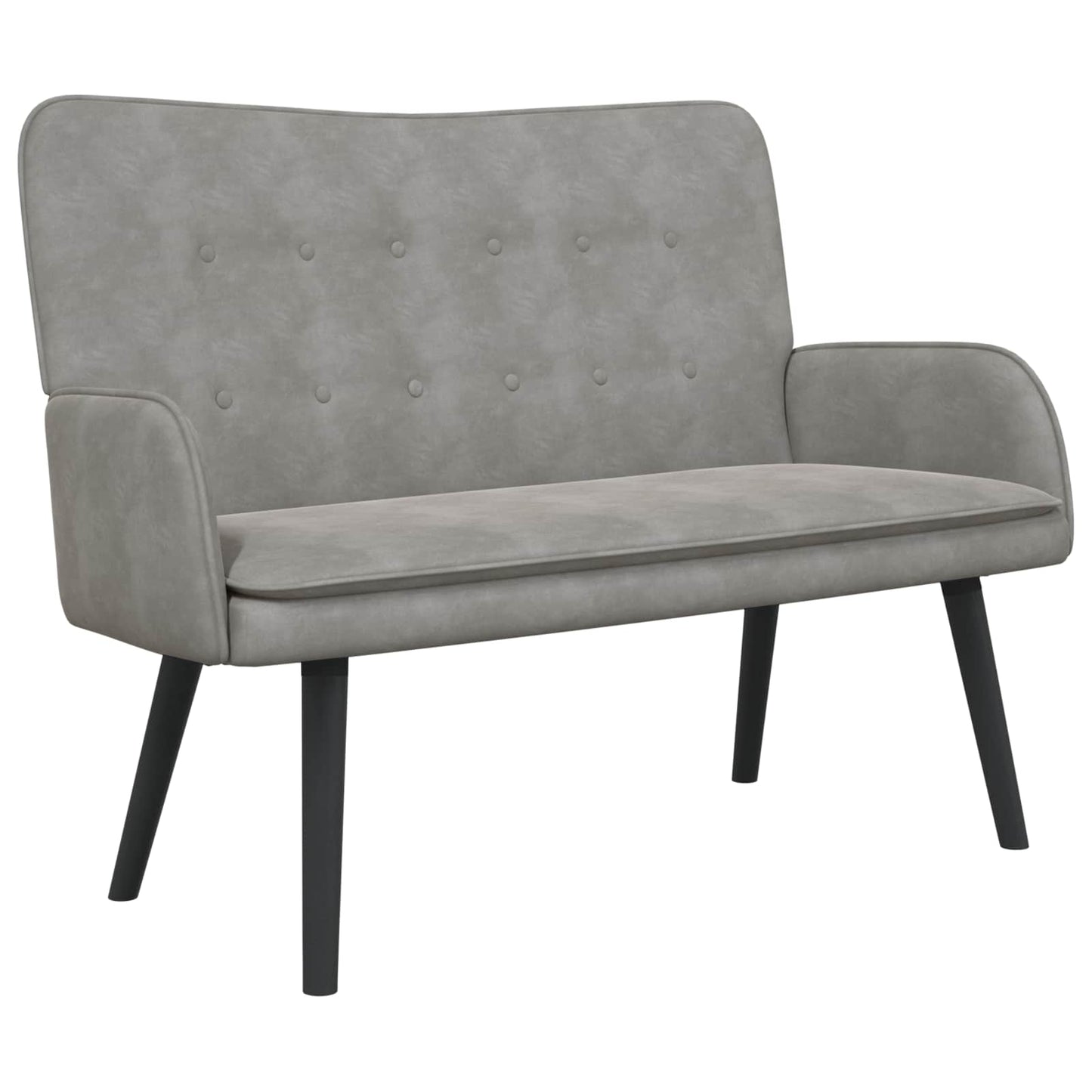 Divano a 2 Posti Grigio Chiaro 115 x 61 x 87 cm Velluto (V)