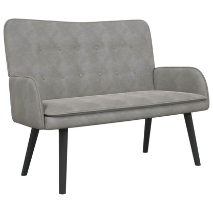 Divano a 2 Posti Grigio Chiaro 115 x 61 x 87 cm Velluto (V)