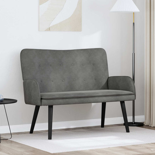 Divano a 2 Posti Grigio Scuro 115 x 61 x 87 cm Velluto (V)