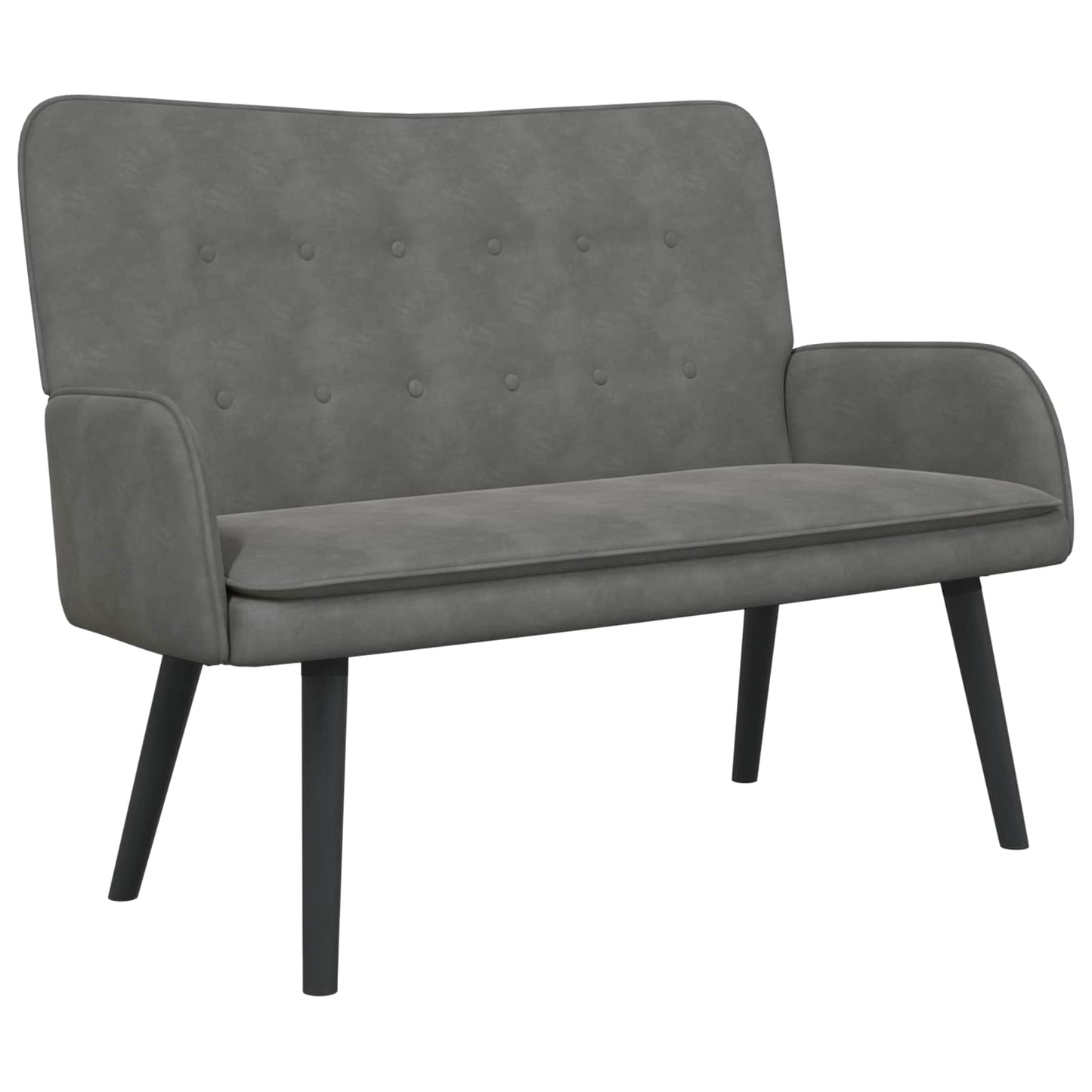 Divano a 2 Posti Grigio Scuro 115 x 61 x 87 cm Velluto (V)