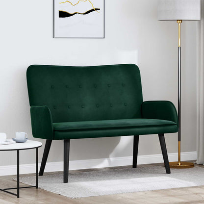 Sofa a Due Posti Verde Scuro 115 x 61 x 87 cm Velluto | homemem39