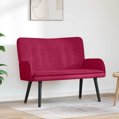 Sofa a Due Posti Rosso vino 115 x 61 x 87 cm Velluto | homemem39
