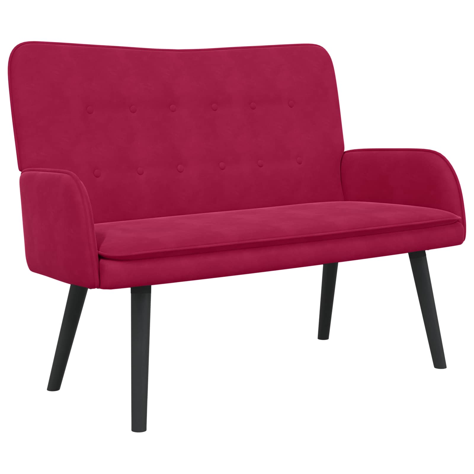 Sofa a Due Posti Rosso vino 115 x 61 x 87 cm Velluto | homemem39