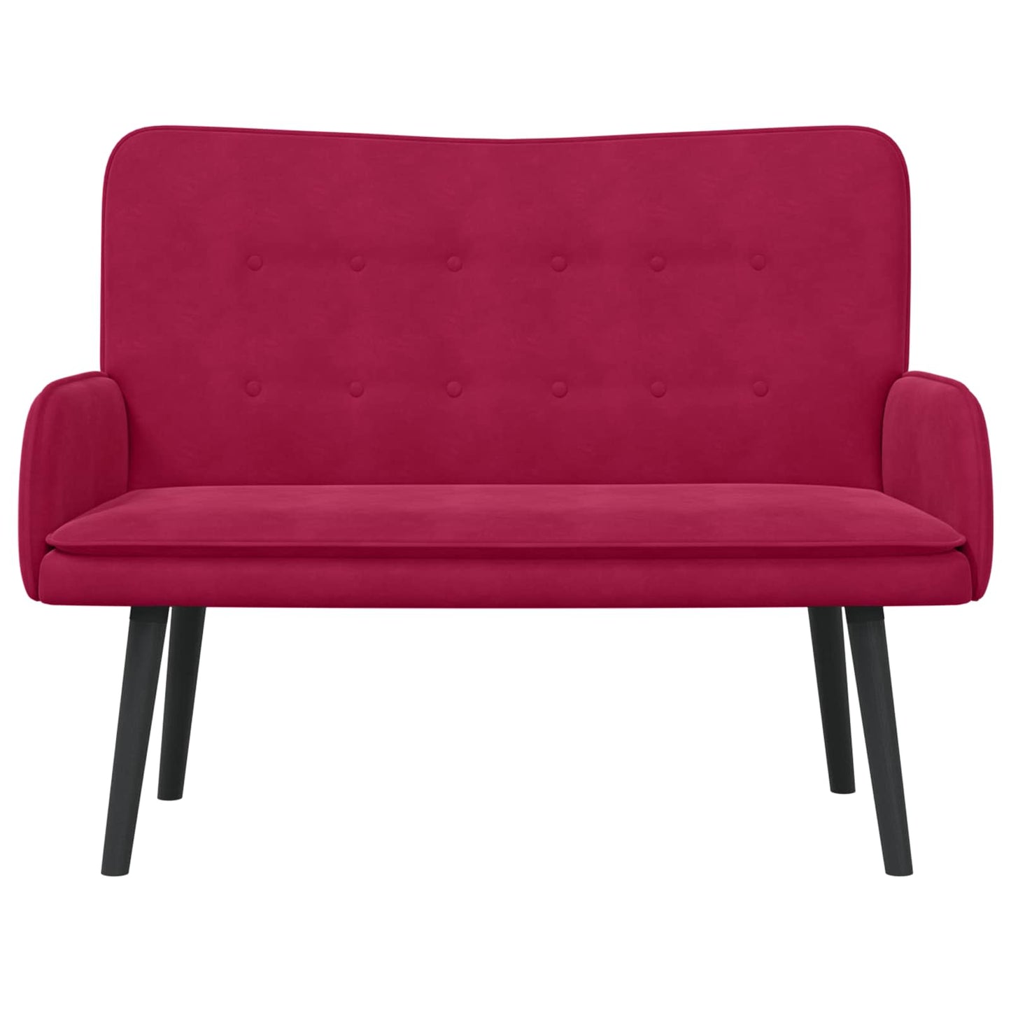 Sofa a Due Posti Rosso vino 115 x 61 x 87 cm Velluto | homemem39