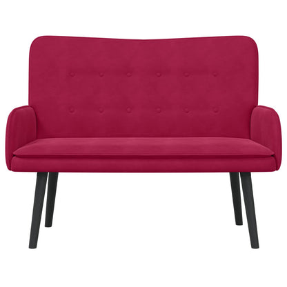 Sofa a Due Posti Rosso vino 115 x 61 x 87 cm Velluto | homemem39