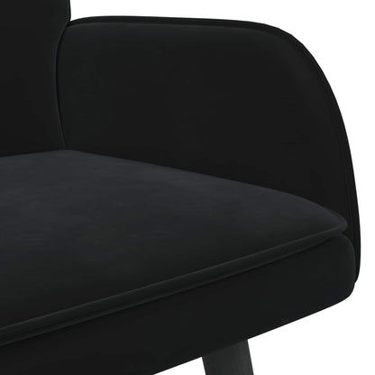Sofa a Due Posti Nero 115 x 61 x 87 cm Velluto | homemem39