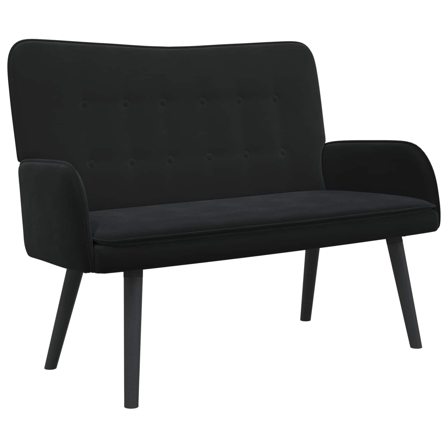 Divano a 2 Posti Nero 115 x 61 x 87 cm Velluto (V)