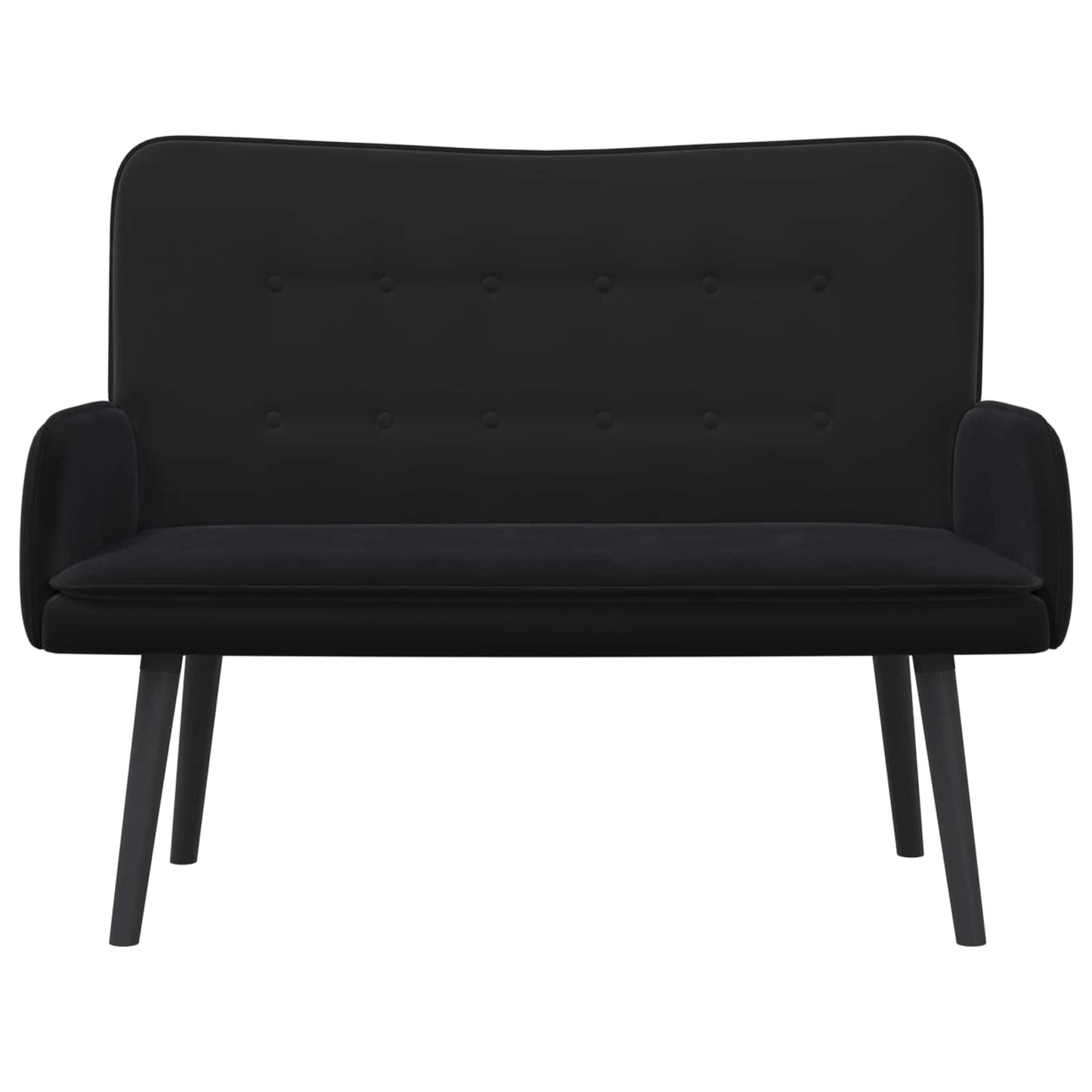 Sofa a Due Posti Nero 115 x 61 x 87 cm Velluto | homemem39
