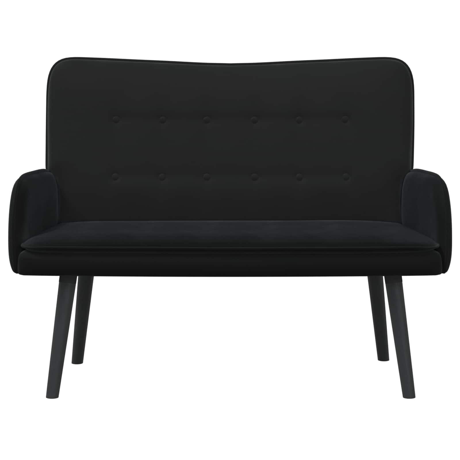 Sofa a Due Posti Nero 115 x 61 x 87 cm Velluto | homemem39