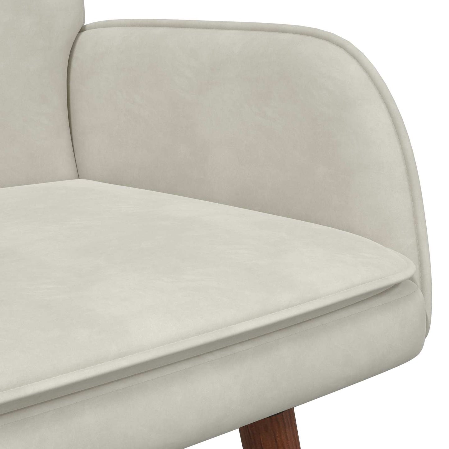 Divano a 2 Posti Crema 115 x 61 x 87 cm Velluto
