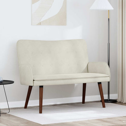 Divano a 2 Posti Crema 115 x 61 x 87 cm Velluto