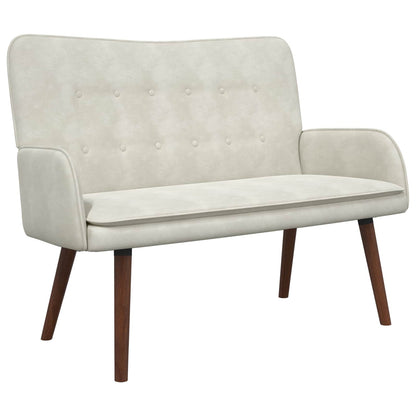 Divano a 2 Posti Crema 115 x 61 x 87 cm Velluto (V)