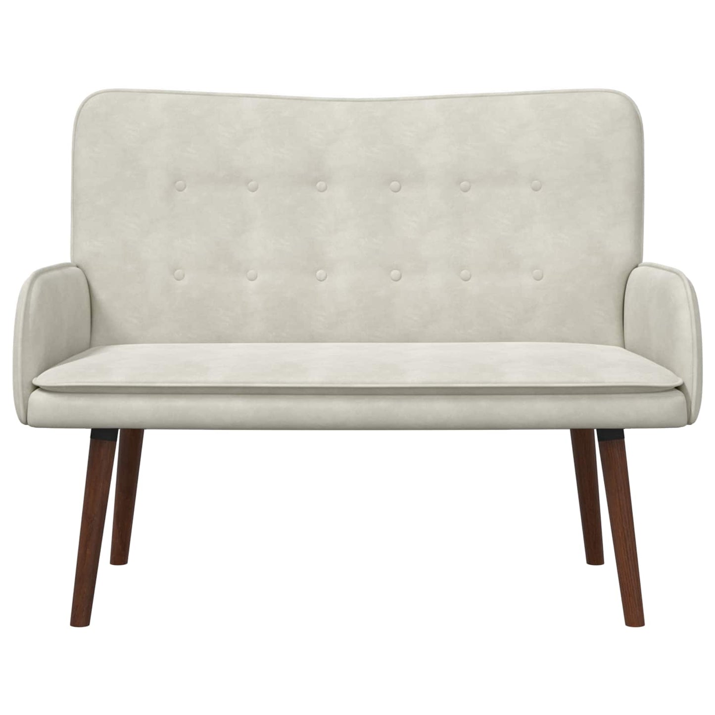 Divano a 2 Posti Crema 115 x 61 x 87 cm Velluto