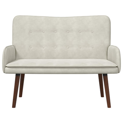 Divano a 2 Posti Crema 115 x 61 x 87 cm Velluto