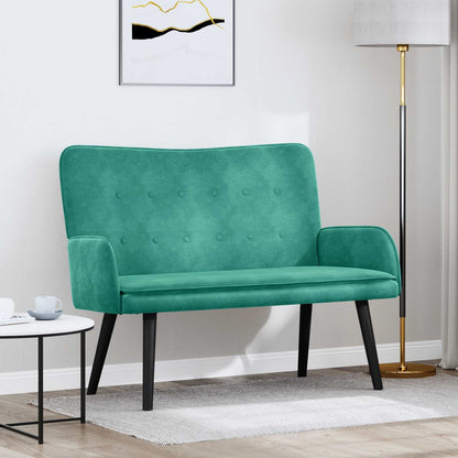 Divano a 2 Posti Turchese 115 x 61 x 87 cm Velluto (V)