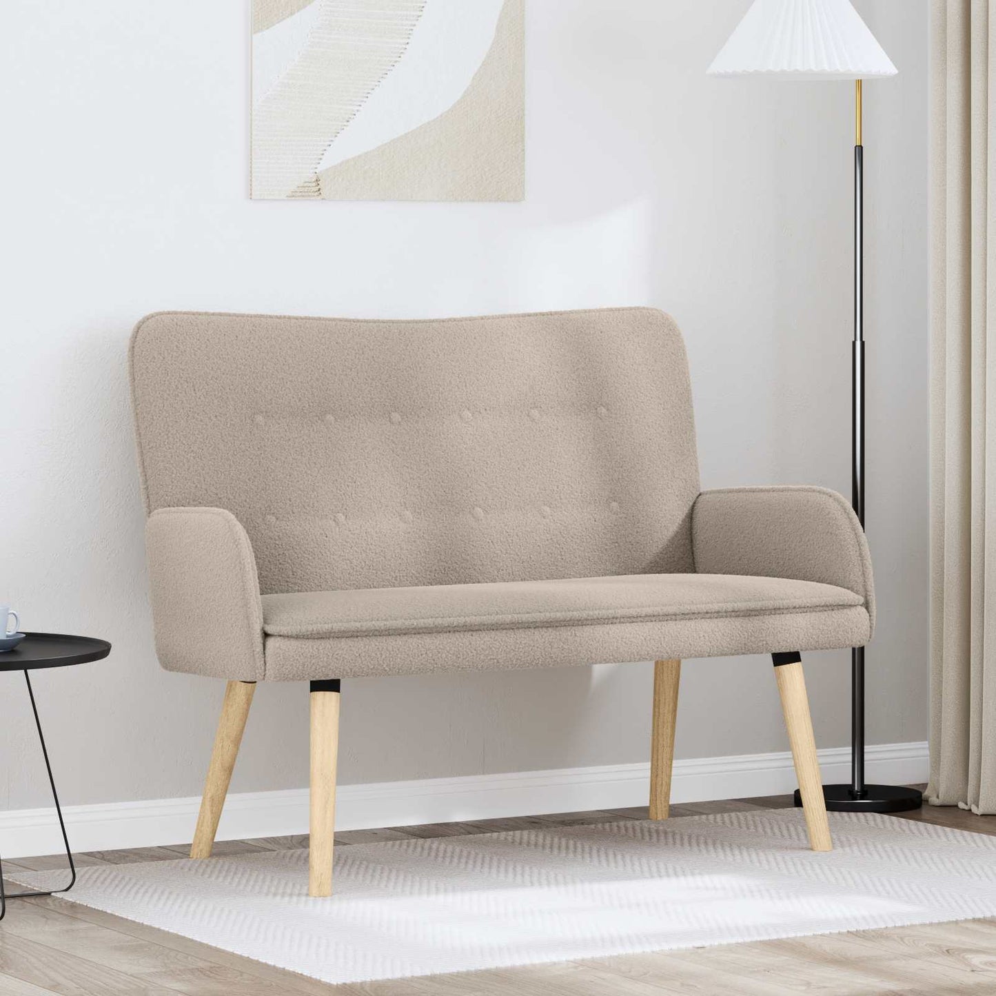 Divano a 2 Posti Grigio Chiaro 115 x 61 x 87 cm Bouclé | homemem39