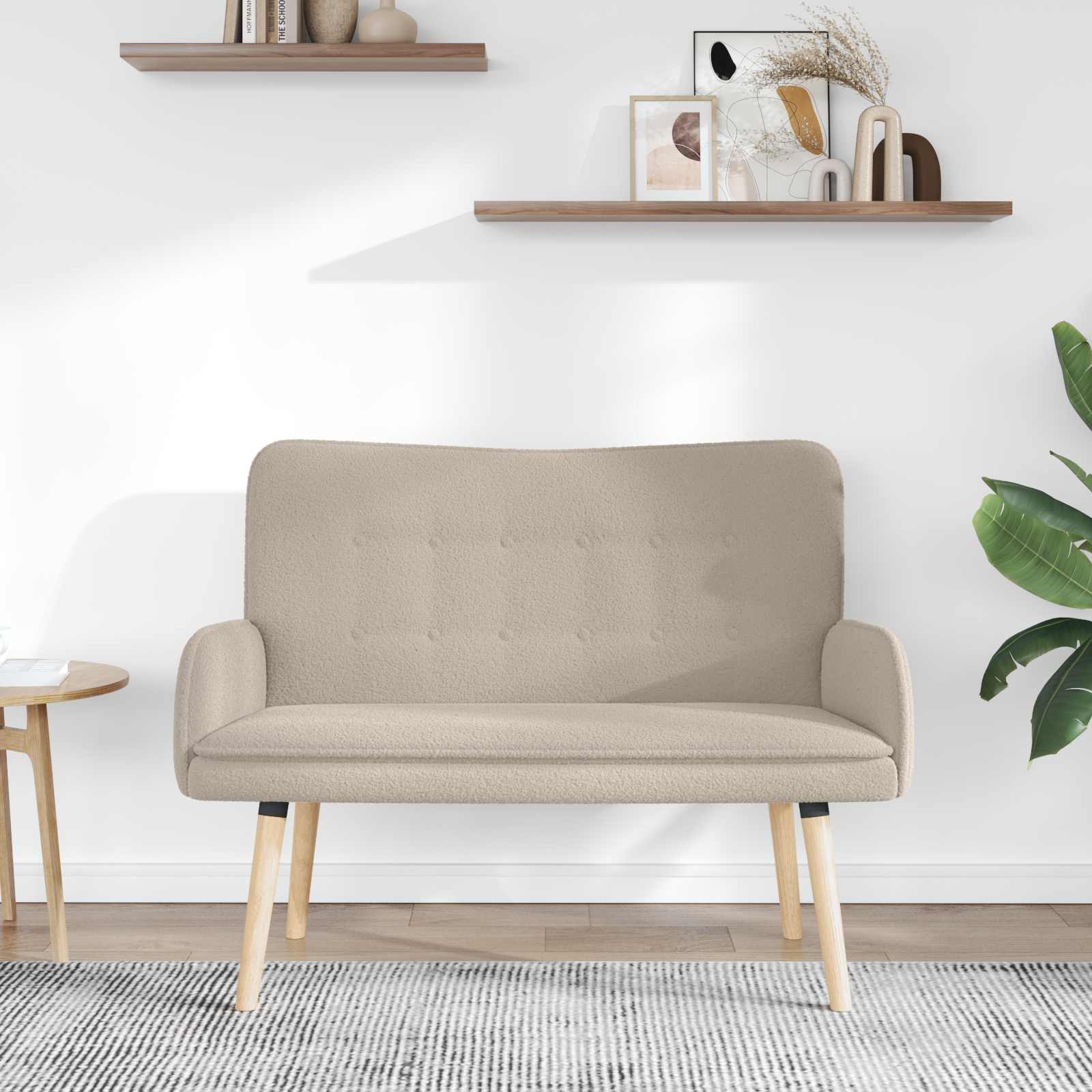 Divano a 2 Posti Grigio Chiaro 115 x 61 x 87 cm Bouclé | homemem39