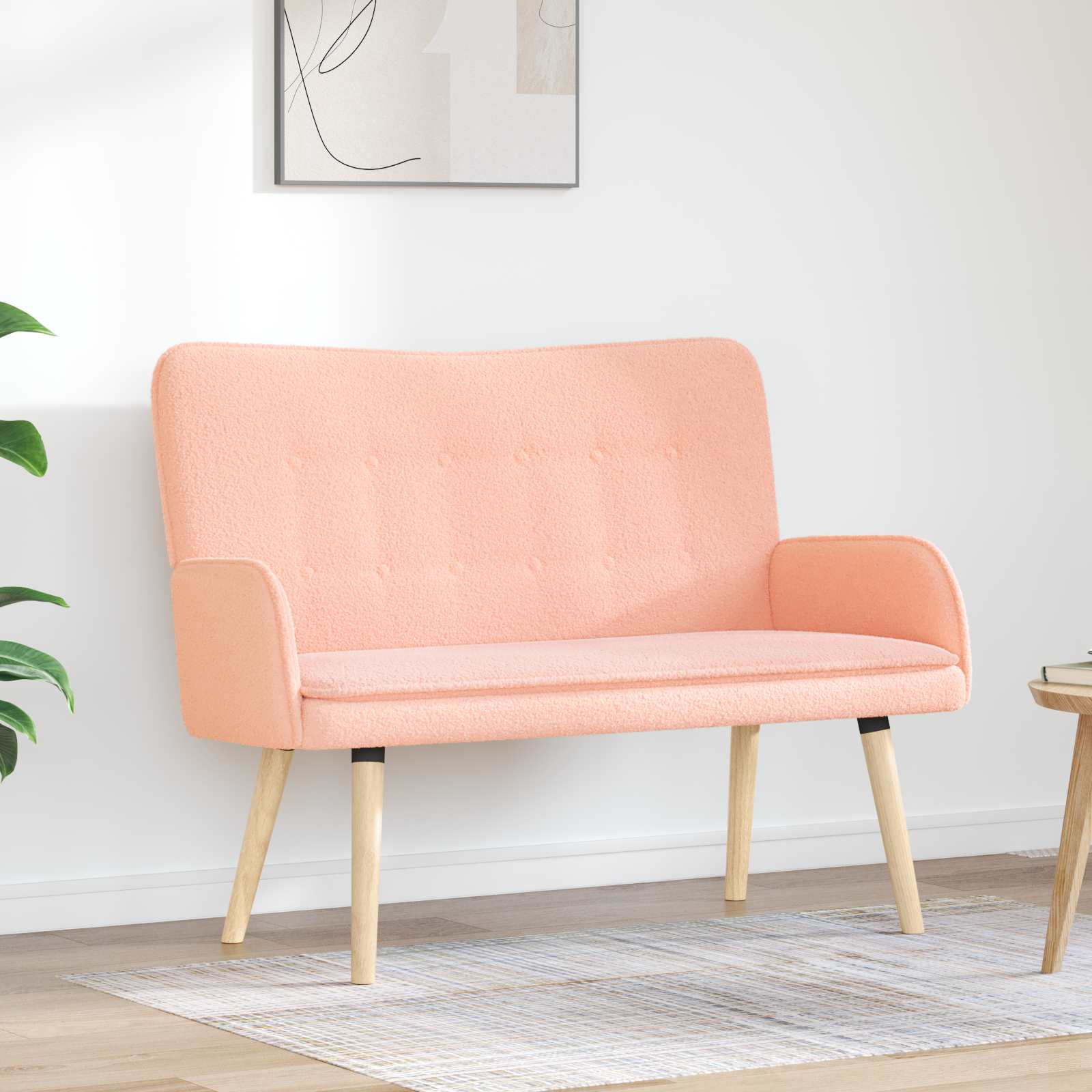 Divano a 2 Posti Rosa 115 x 61 x 87 cm Bouclé | homemem39