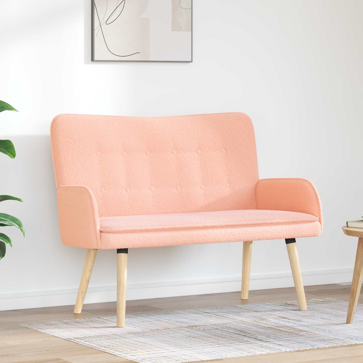 Divano a 2 Posti Rosa 115 x 61 x 87 cm Bouclé | homemem39