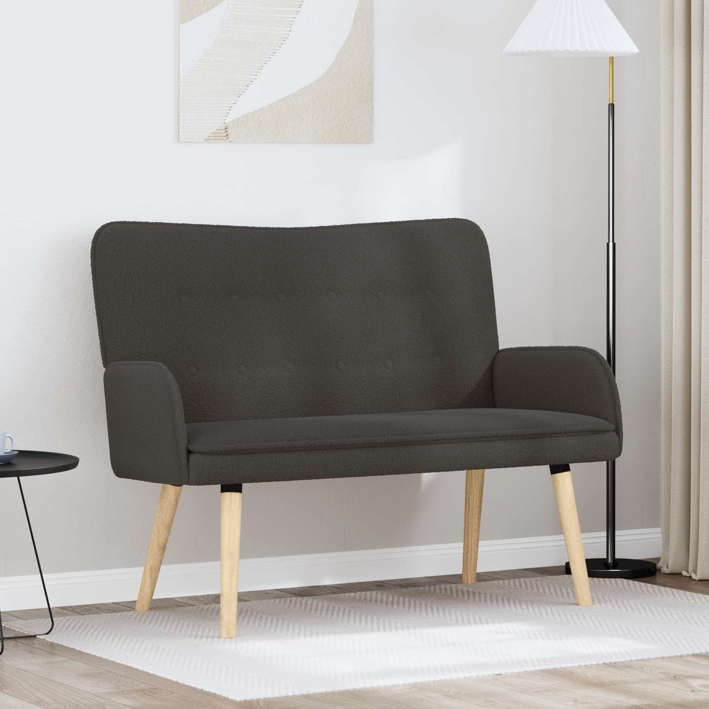 Divano a 2 Posti Grigio Scuro 115 x 61 x 87 cm Bouclé | homemem39