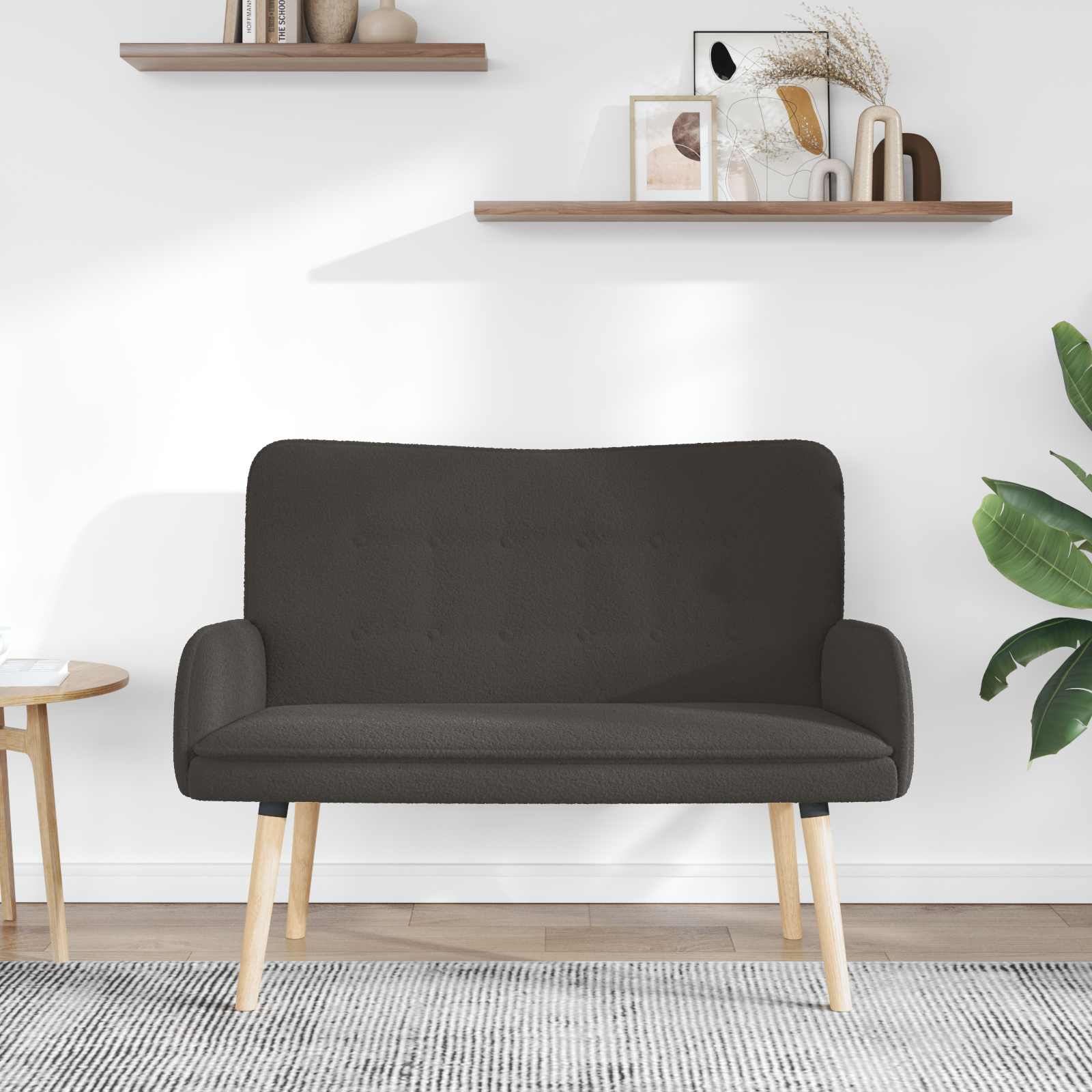 Divano a 2 Posti Grigio Scuro 115 x 61 x 87 cm Bouclé | homemem39