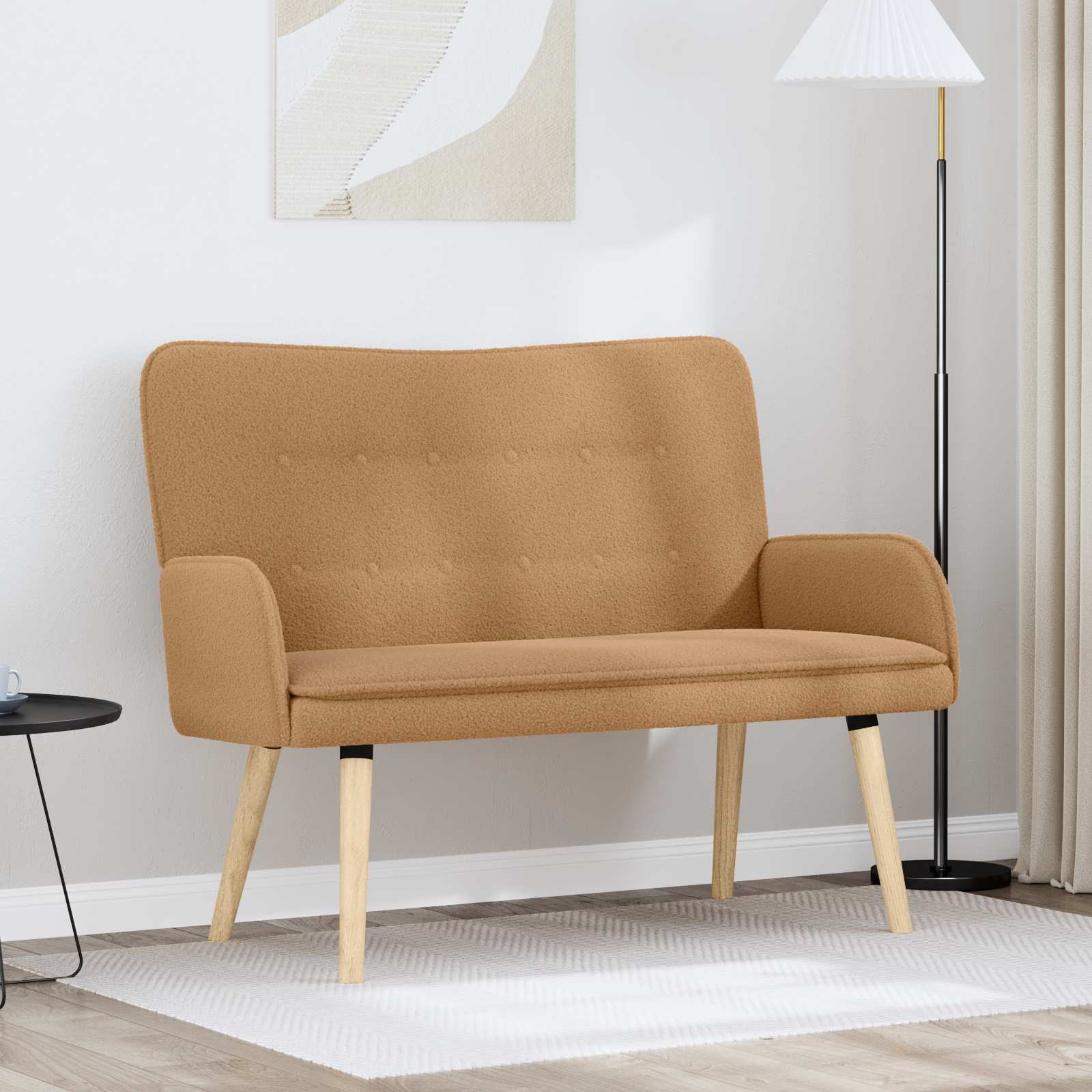Divano a 2 Posti Beige 115 x 61 x 87 cm Bouclé | homemem39