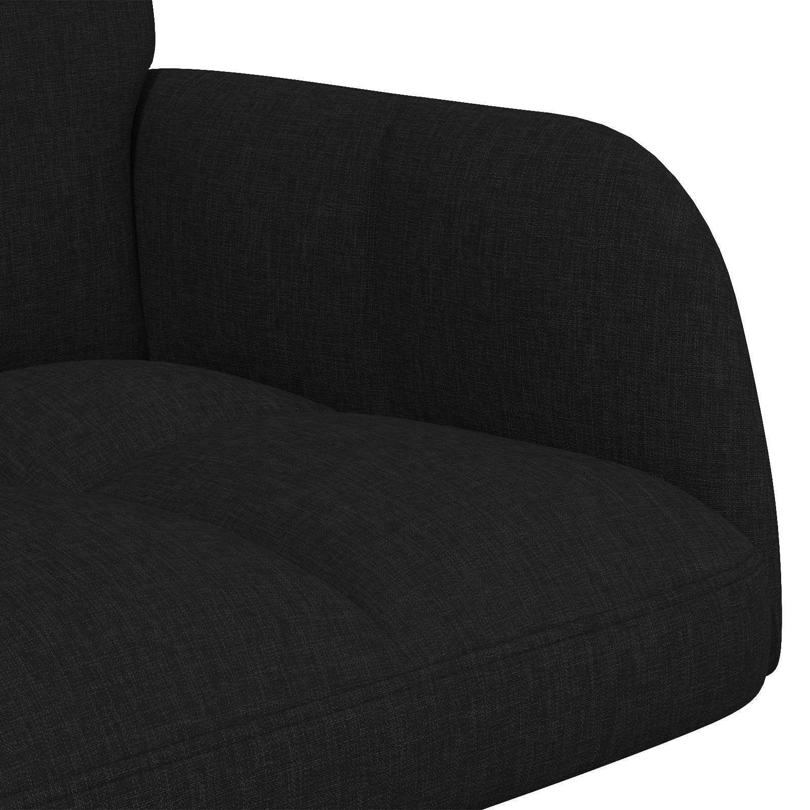 Sofa a Due Posti Nero 115 x 61 x 87 cm Tessuto | homemem39