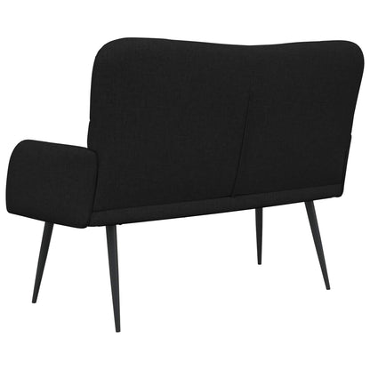 Sofa a Due Posti Nero 115 x 61 x 87 cm Tessuto | homemem39
