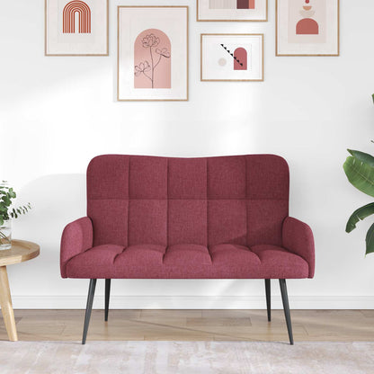 Sofa a Due Posti Rosso vino 115 x 61 x 87 cm Tessuto | homemem39