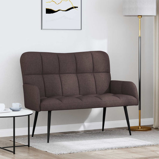 Divano a 2 Posti Marrone Scuro 115 x 61 x 87 cm Tessuto