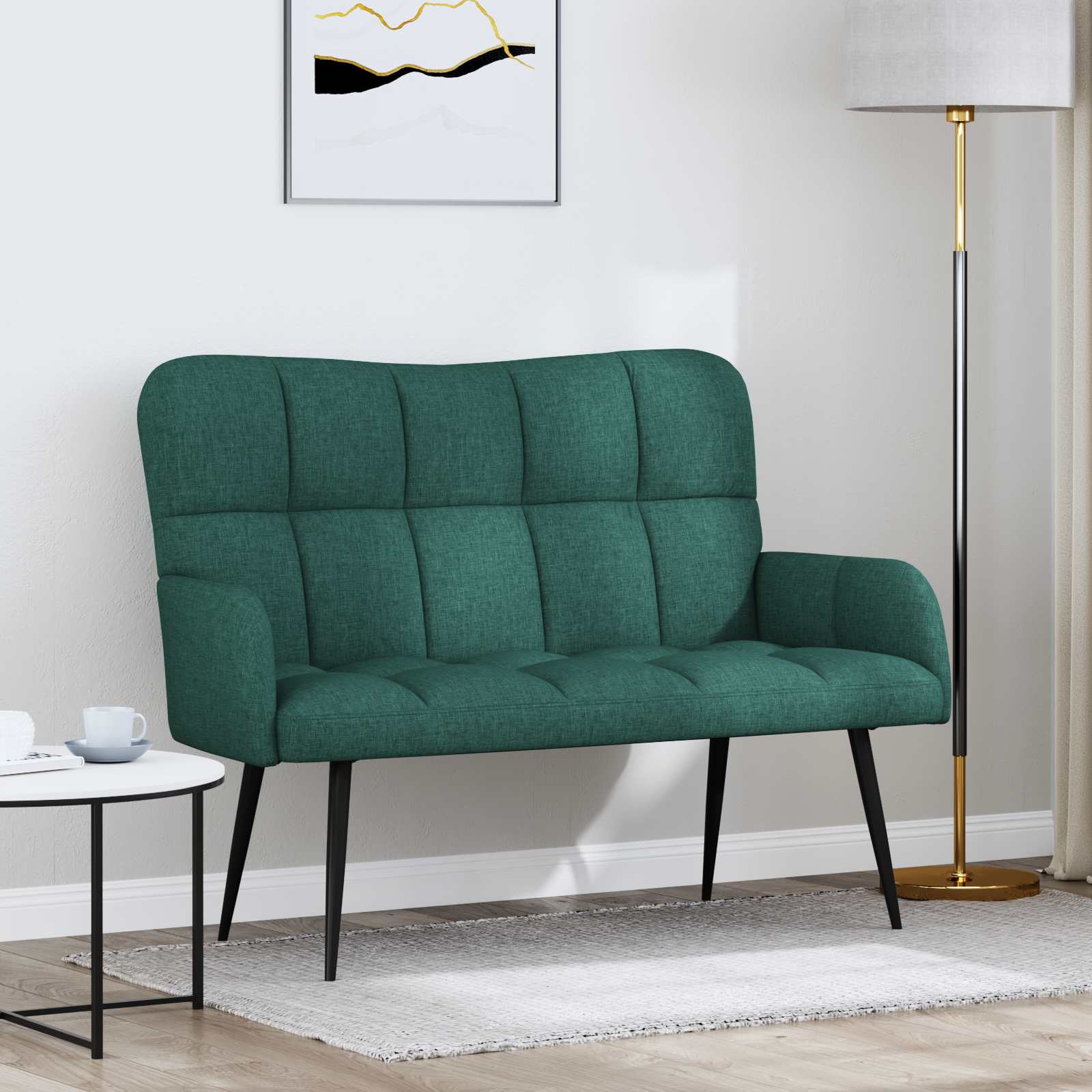 Sofa a Due Posti Verde Scuro 115 x 61 x 87 cm Tessuto | homemem39