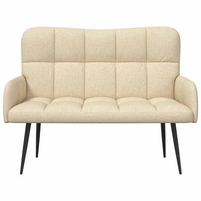 Sofa a Due Posti Crema 115 x 61 x 87 cm Tessuto | homemem39