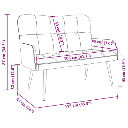 Sofa a Due Posti Rosa 115 x 61 x 87 cm Tessuto | homemem39