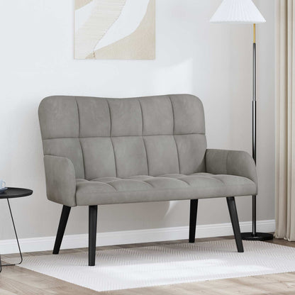 Sofa a Due Posti Grigio chiaro 115 x 61 x 87 cm Velluto | homemem39