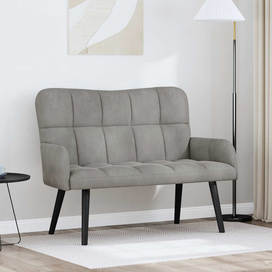 Sofa a Due Posti Grigio chiaro 115 x 61 x 87 cm Velluto | homemem39