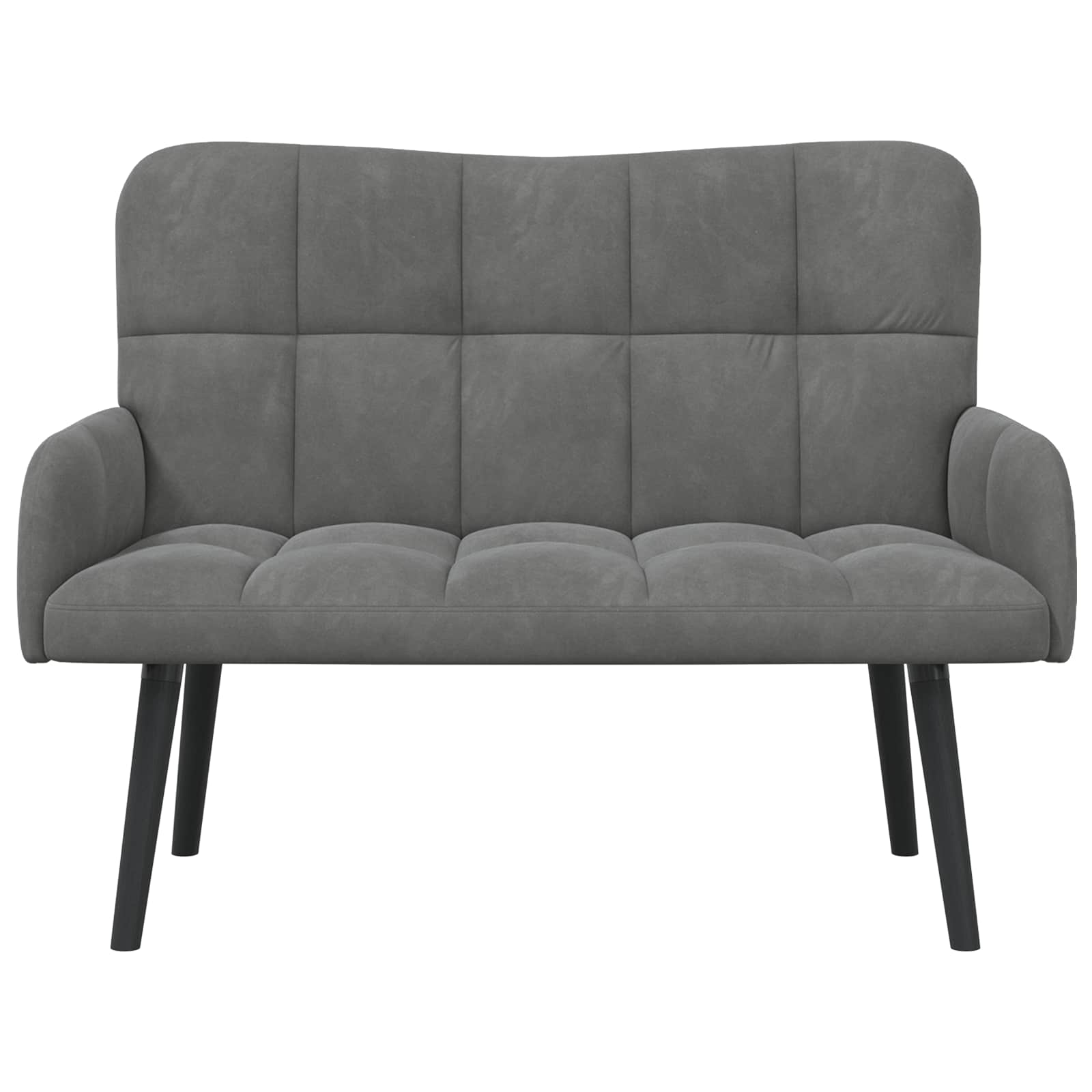 Sofa a Due Posti Grigio scuro 115 x 61 x 87 cm Velluto | homemem39