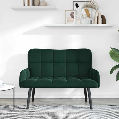 Sofa a Due Posti Verde Scuro 115 x 61 x 87 cm Velluto | homemem39