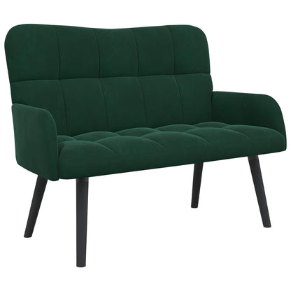 Divano a 2 Posti Verde Scuro 115 x 61 x 87 cm Velluto (V)