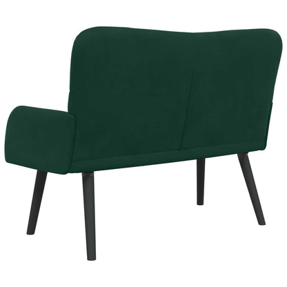 Divano a 2 Posti Verde Scuro 115 x 61 x 87 cm Velluto (V)